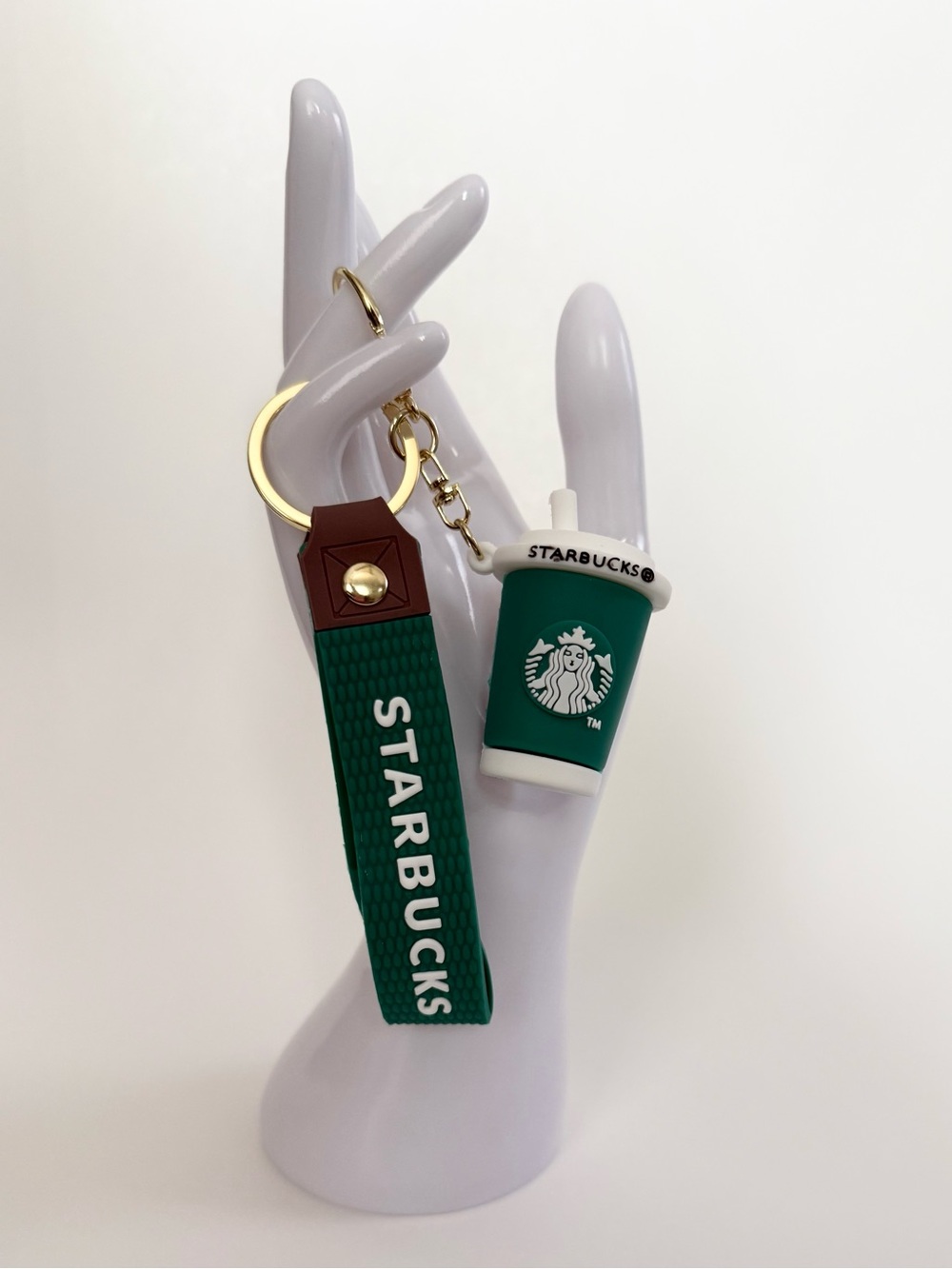 Starbucks Green Coffee Cup Keychain with Branded Strap